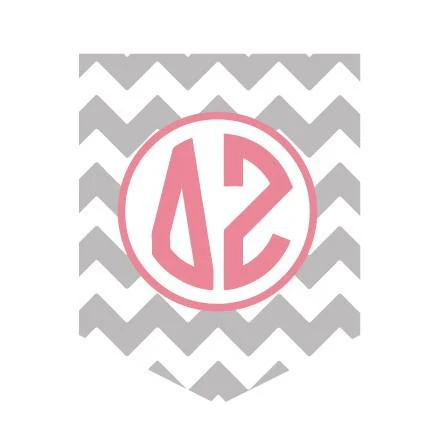 Delta Zeta Chevron with Monogram Pocket T-Shirt - Image 2