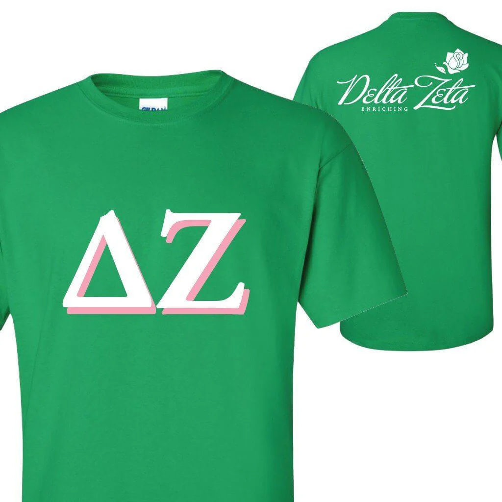 Delta Zeta Greek Letters & Logo T-Shirt - Image 2