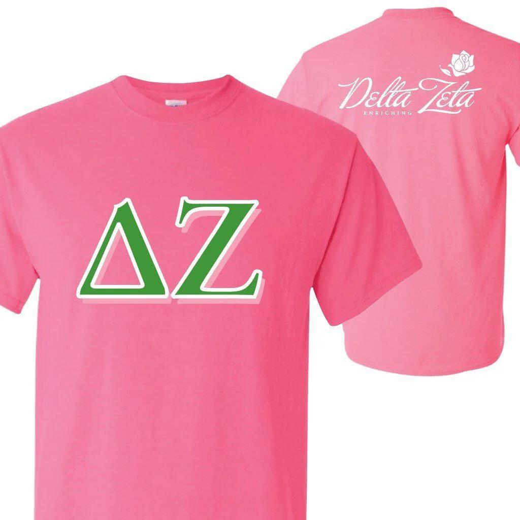 Delta Zeta Greek Letters & Logo T-Shirt - Image 3