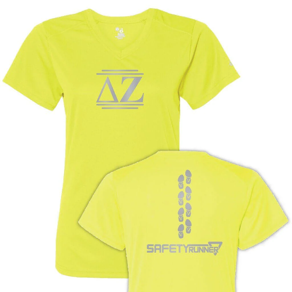 Delta Zeta Women's SafetyRunner Reflective V-neck Performance Shirt - Image 3
