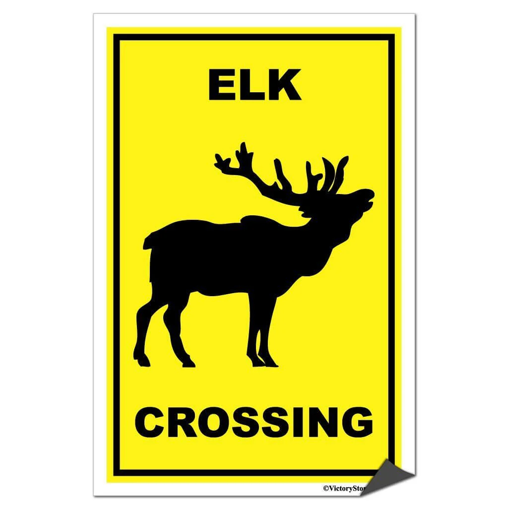 Elk Crossing Sign or Sticker - Image 7