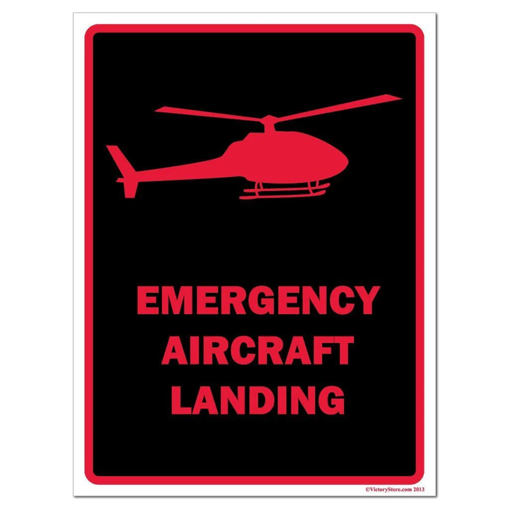 Emergency Aircraft Landing Sign or Sticker - Image 2