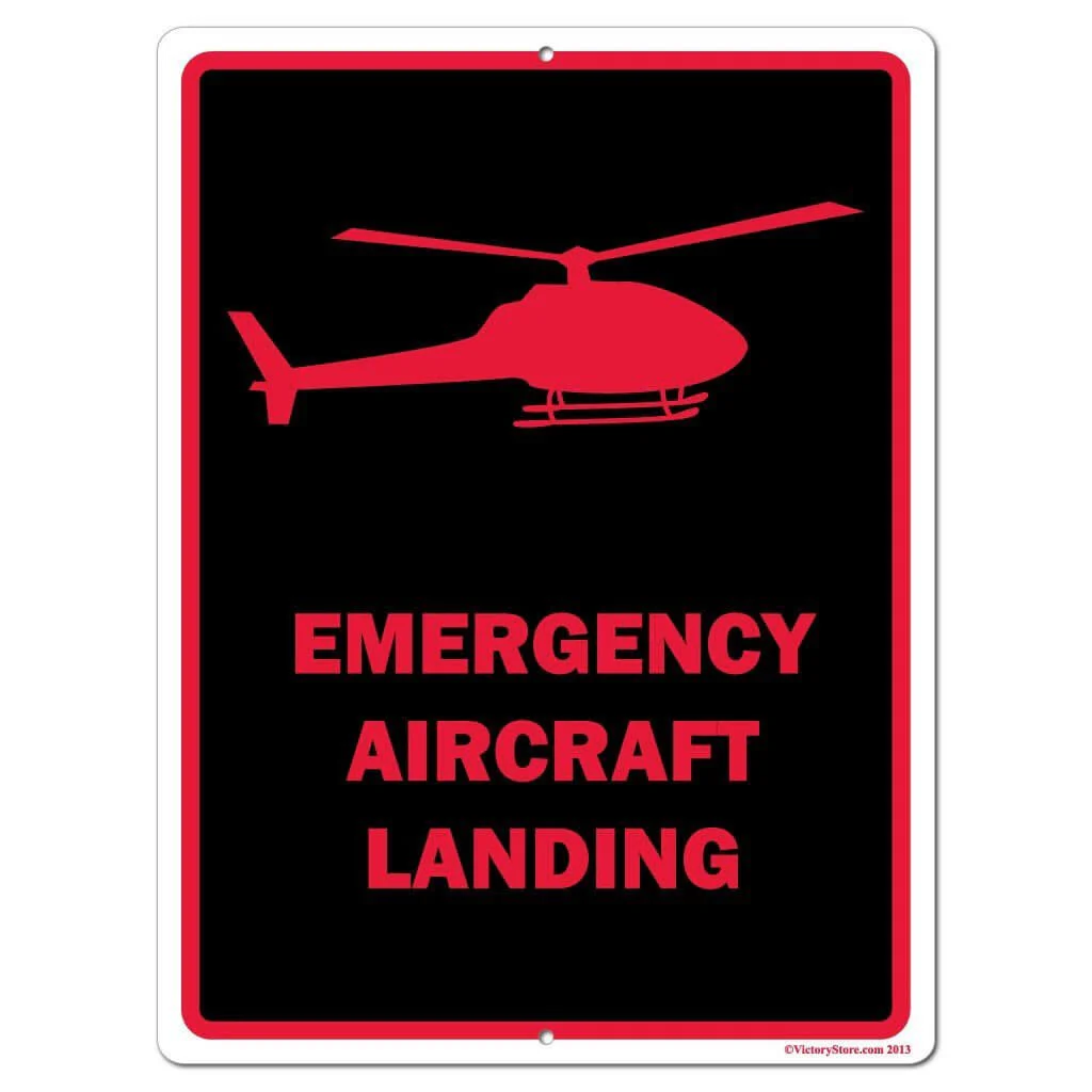 Emergency Aircraft Landing Sign or Sticker - Image 3