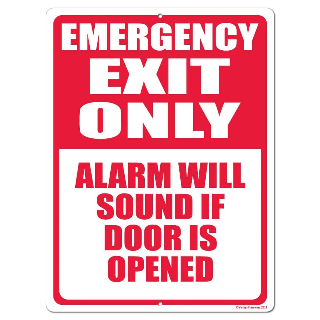 Emergency Exit Only Alarm Will Sound If Door is Opened Sign or Sticker - Image 4