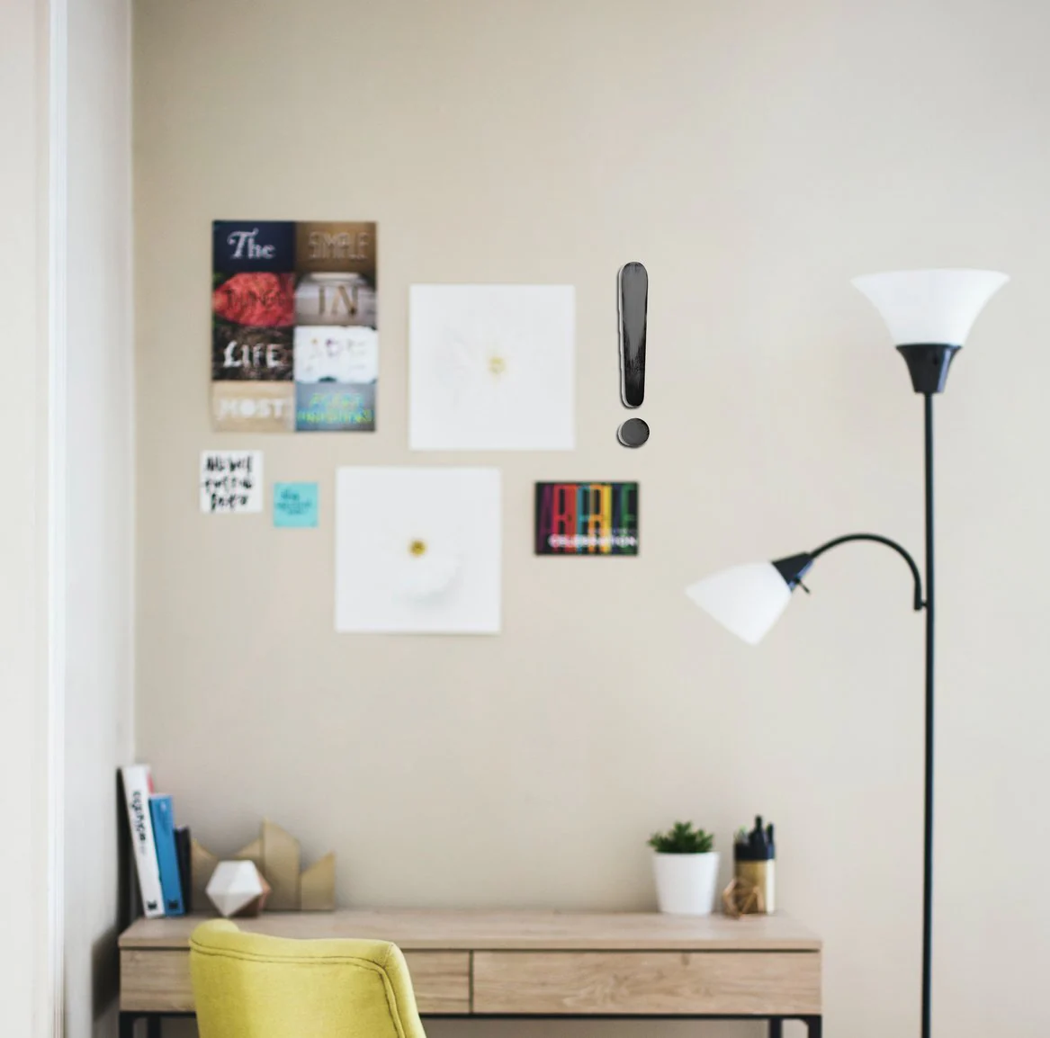 Exclamation Point Hand Painted Wall Icon