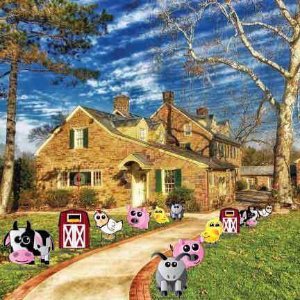 Farm Pathway Markers Yard Card 12 piece set
