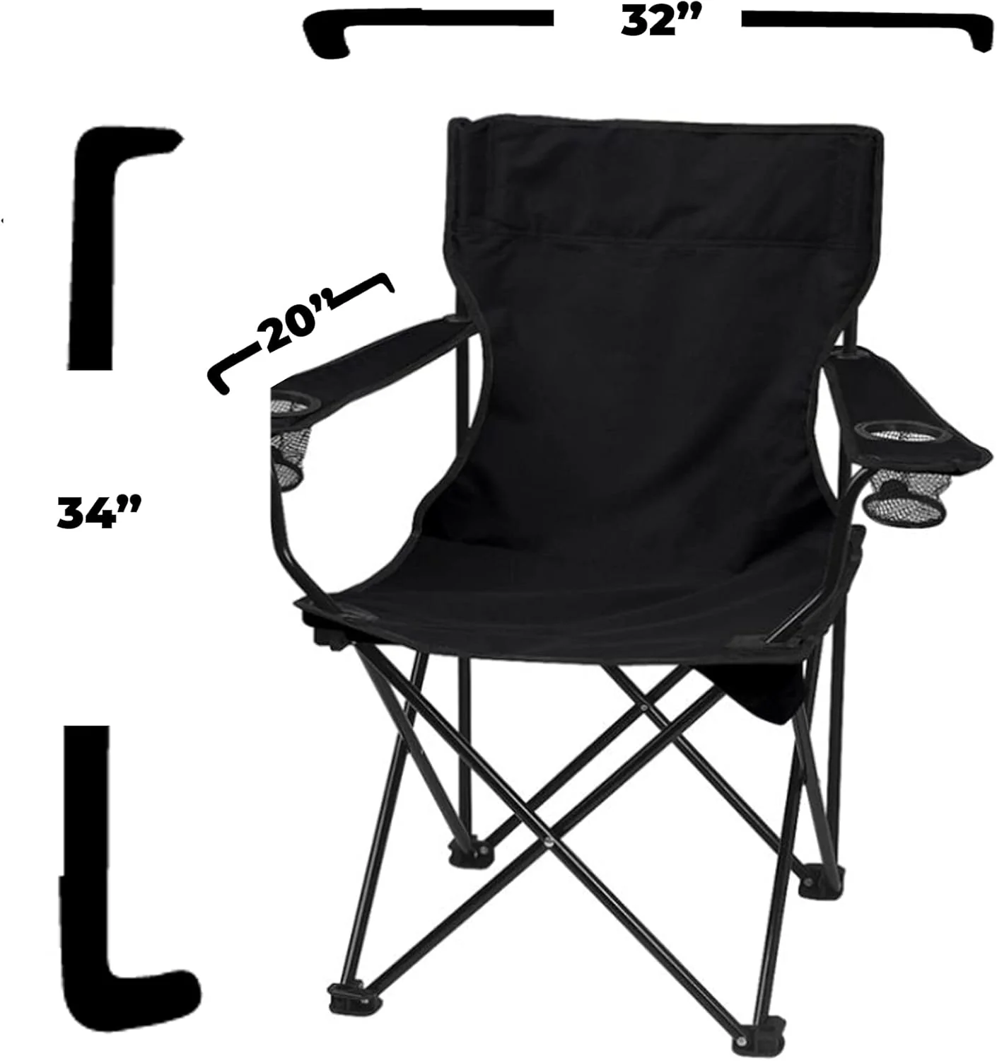 Farmhouse Fraternity Black Folding Camping Chair - Image 5