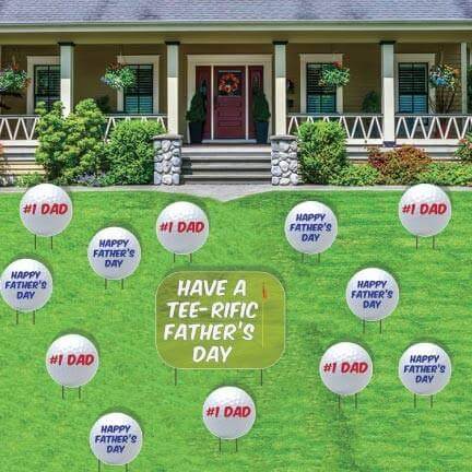 Golf Themed Father's Day Yard Card 13 piece set