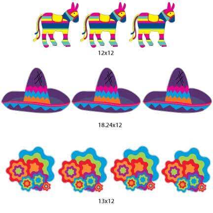 Fiesta Cinco de Mayo Yard Card Pathway Markers 10 piece set - Image 2