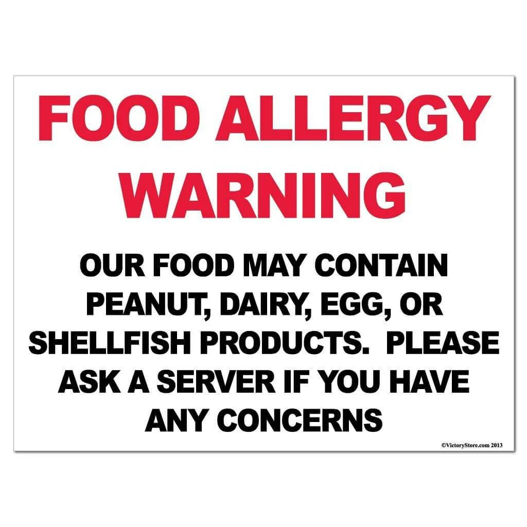 Food Allergy Warning Sign - Image 3