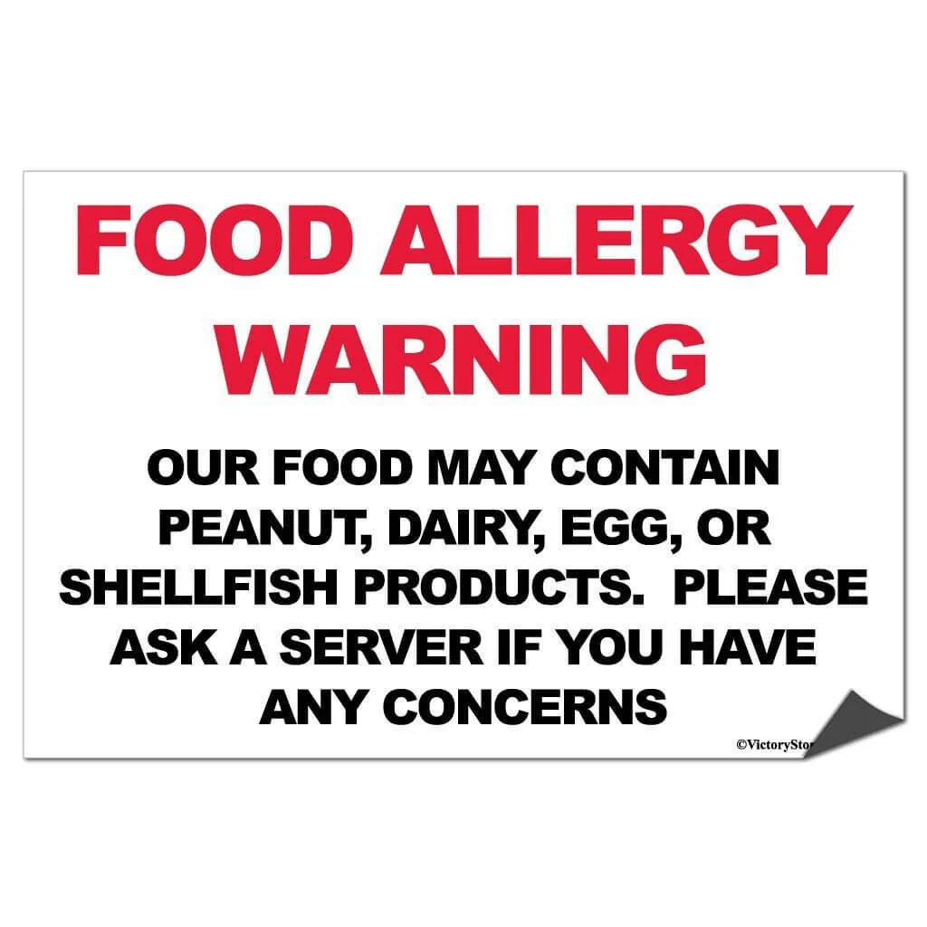 Food Allergy Warning Sign - Image 6