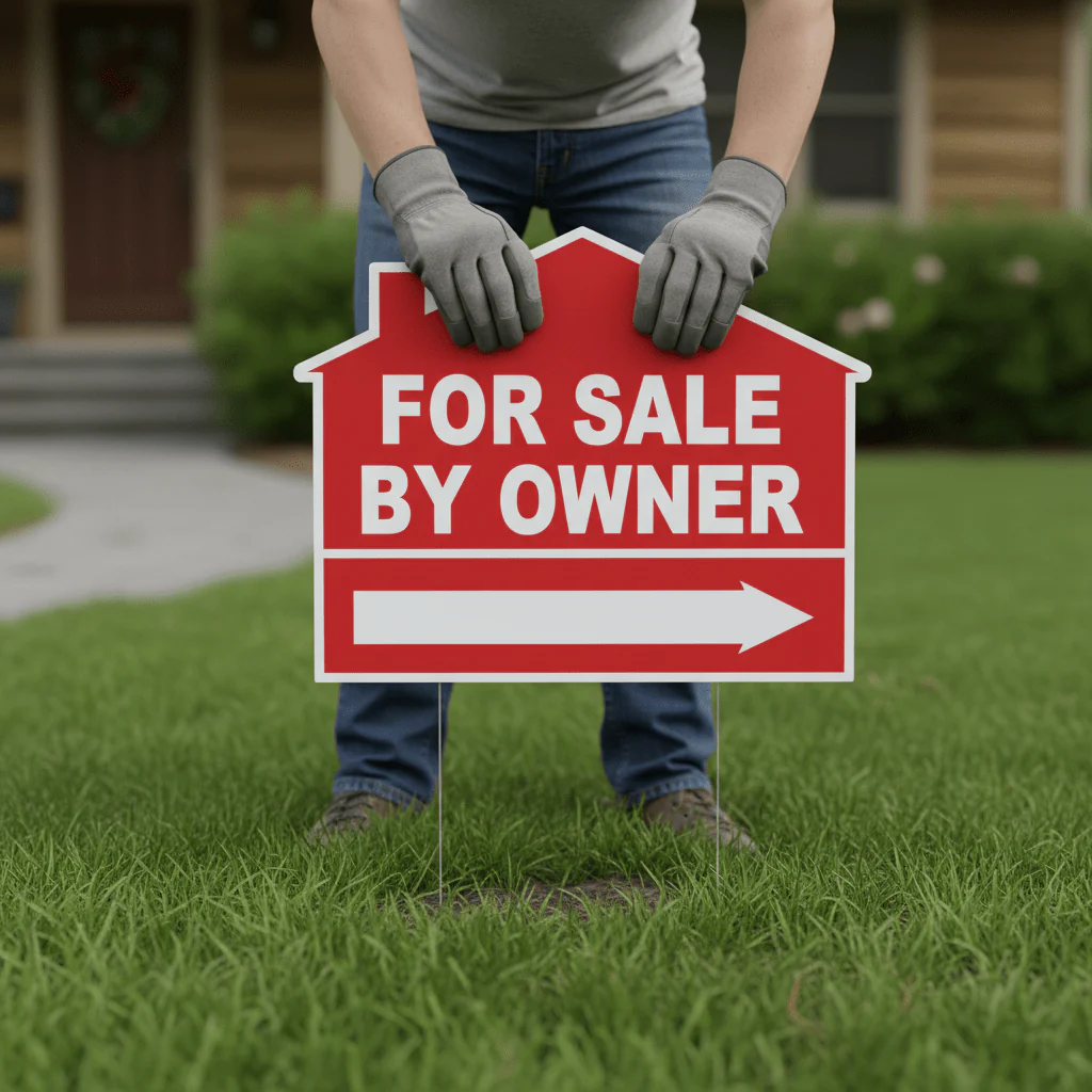 For Sale By Owner Yard Sign – House Shaped FSBO Real Estate Lawn Sign with Stakes | Double-Sided Outdoor Sign - Image 6