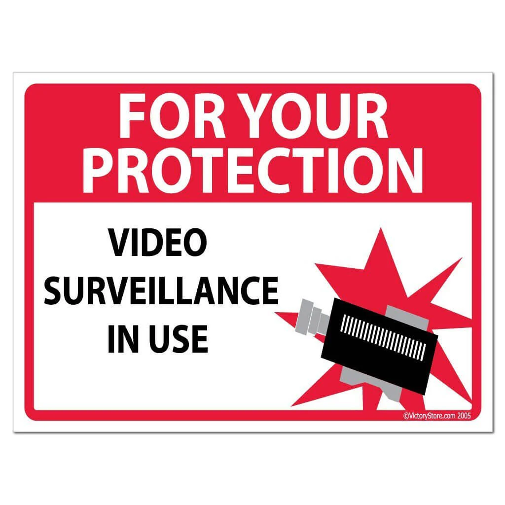For Your Protection Video Surveillance in Use Sign or Sticker - Image 2