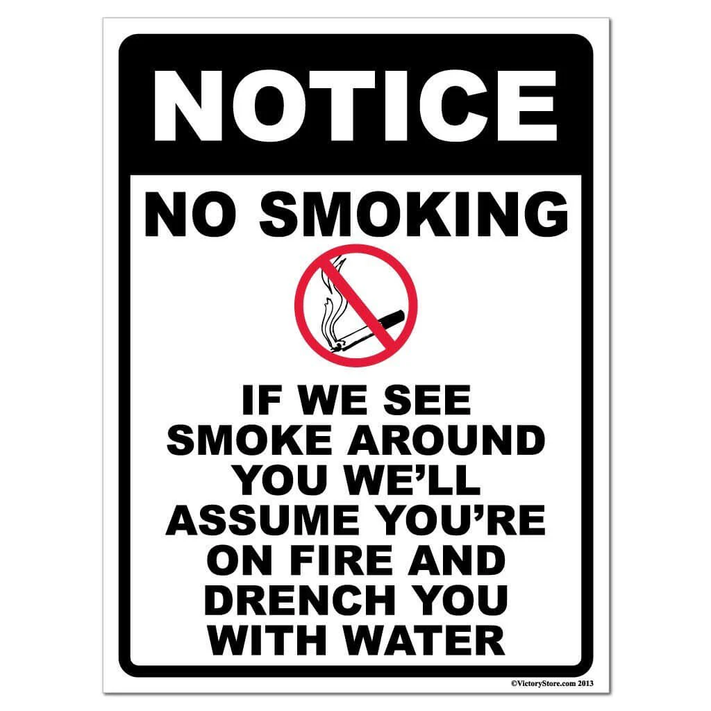 Funny No Smoking Sign or Sticker - Image 2
