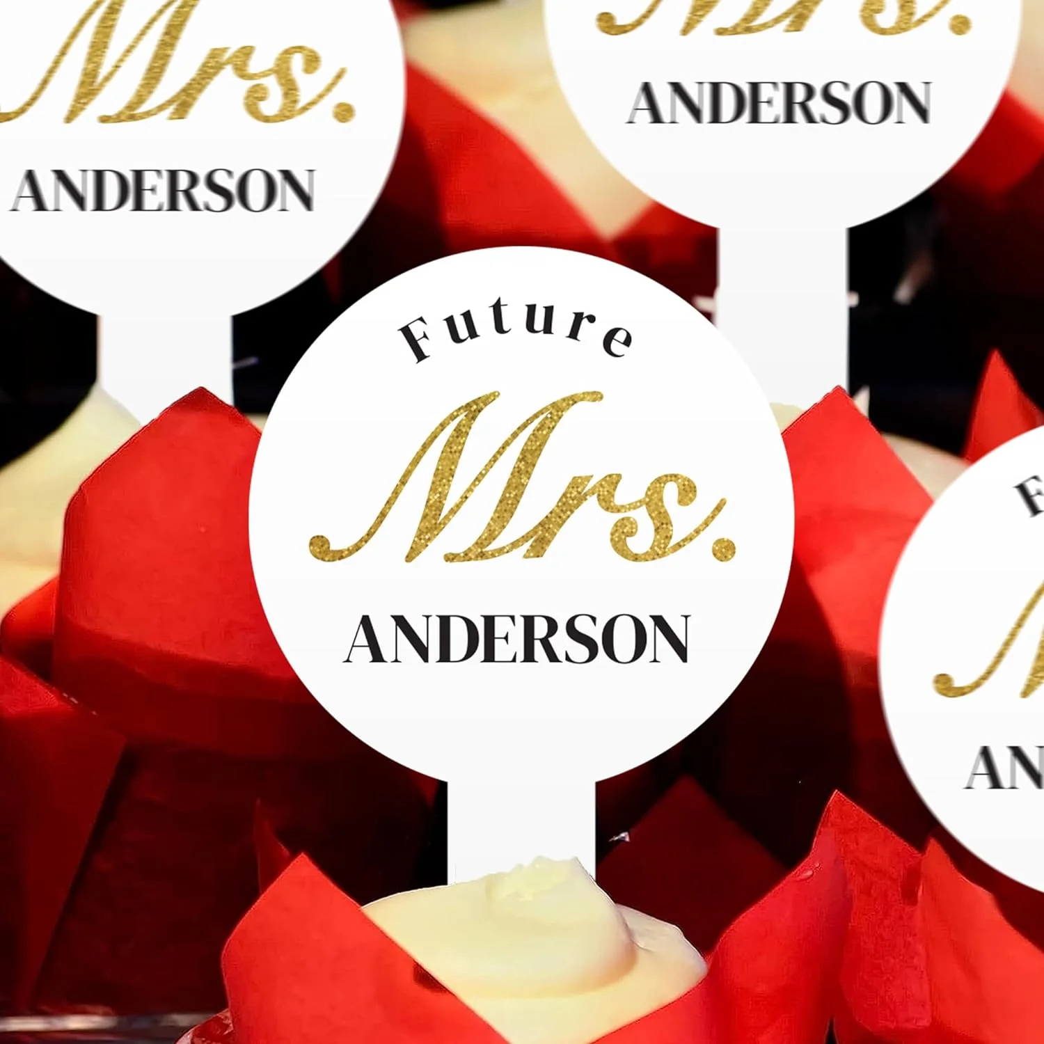 Future Mrs. [Your Name] Dessert Cupcake Toppers - Image 5
