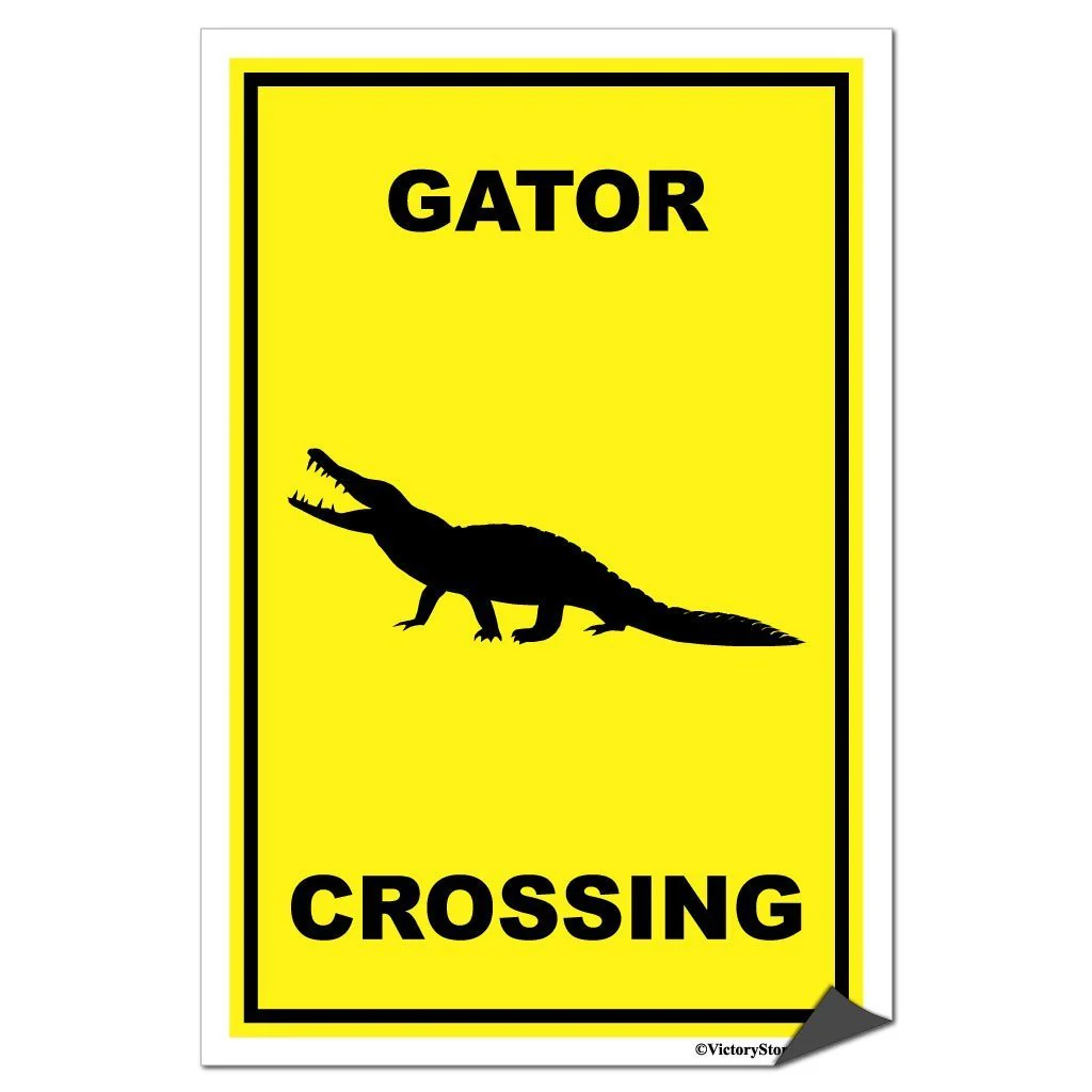 Gator Crossing Sign or Sticker - Image 7