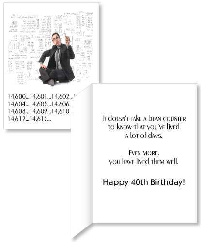 3' Giant 40th Office Birthday Greeting Card