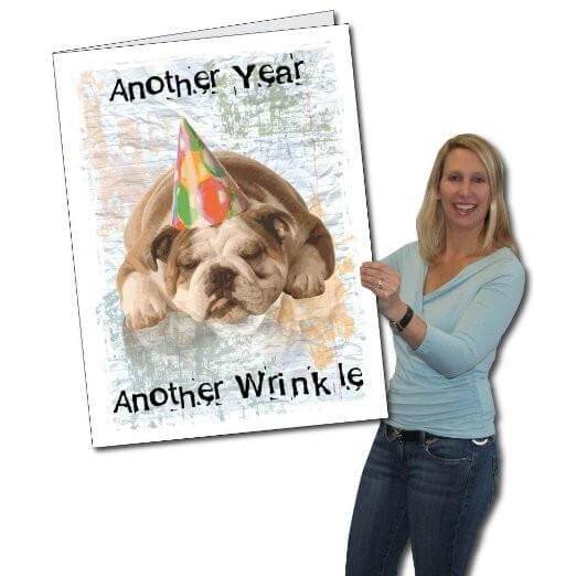 Giant Dog With Party Hat Birthday Greeting Card
