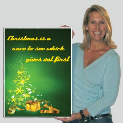 Giant Green and Gold Christmas Card