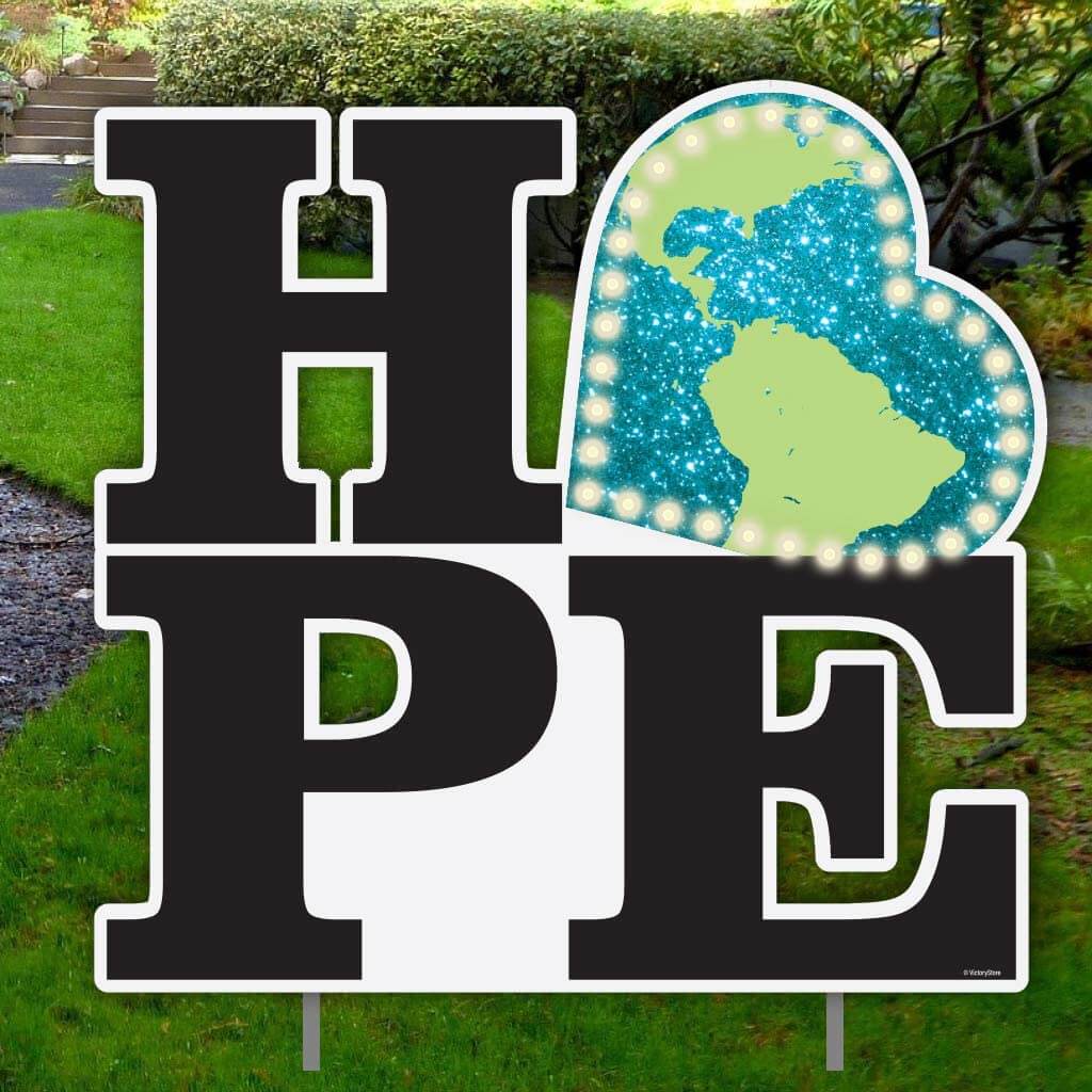 Giant Lighted HOPE Yard Decoration Sign