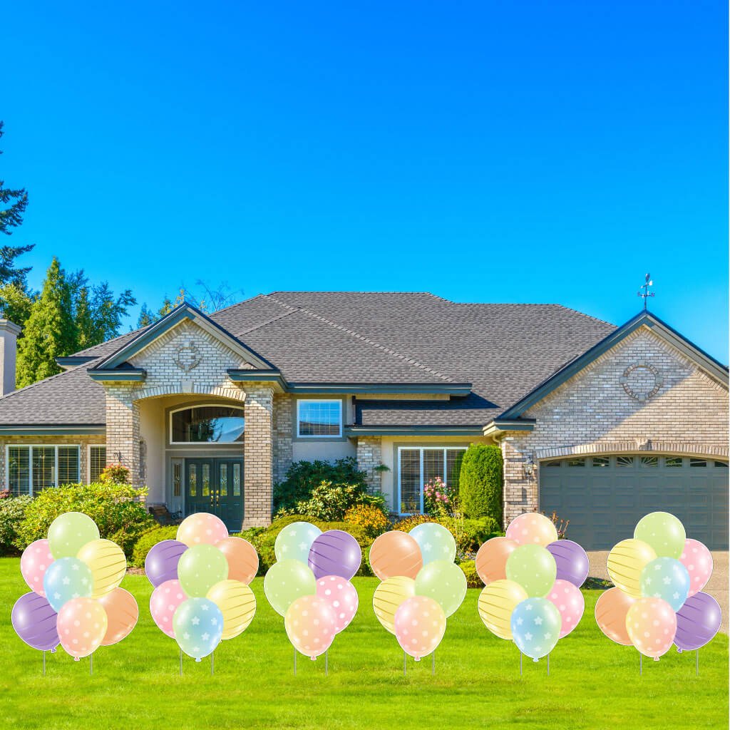 Giant Pastel Balloon Clusters Yard Card Back Fillers - Image 2