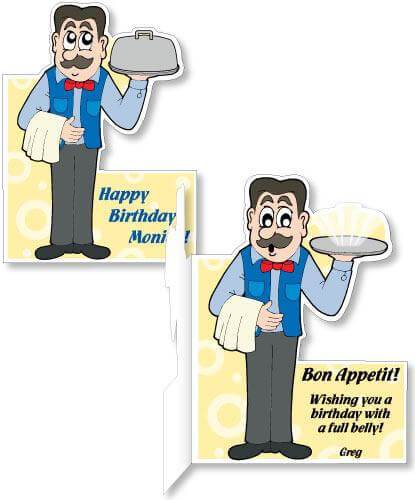 3' Giant Waiter Cut Greeting Card