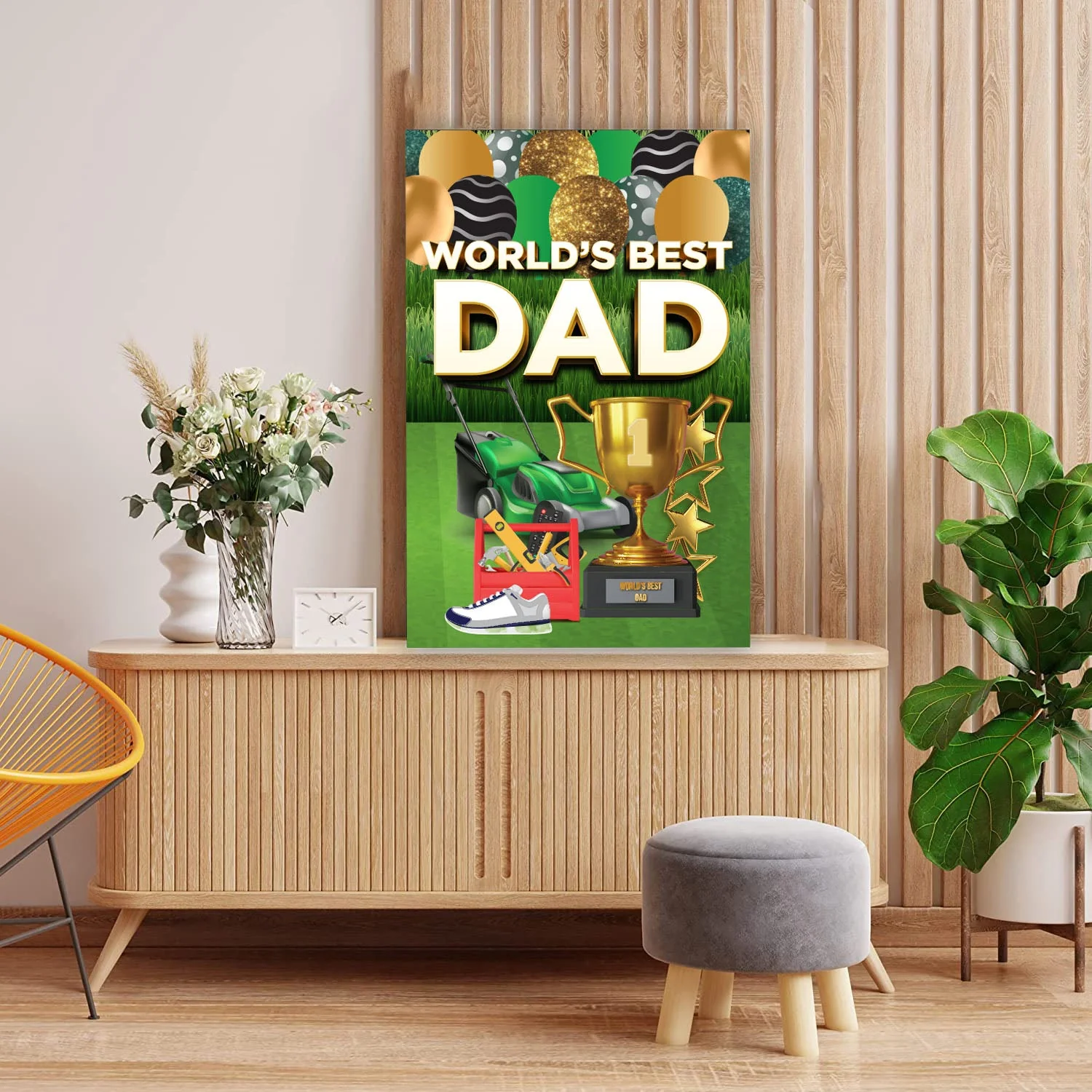 3' Giant Custom World's Best Dad Greeting Card - Image 3