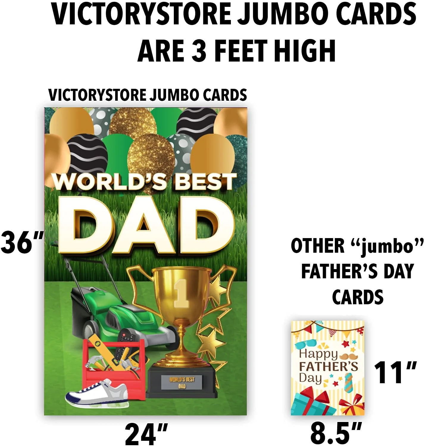 3' Giant Custom World's Best Dad Greeting Card - Image 4