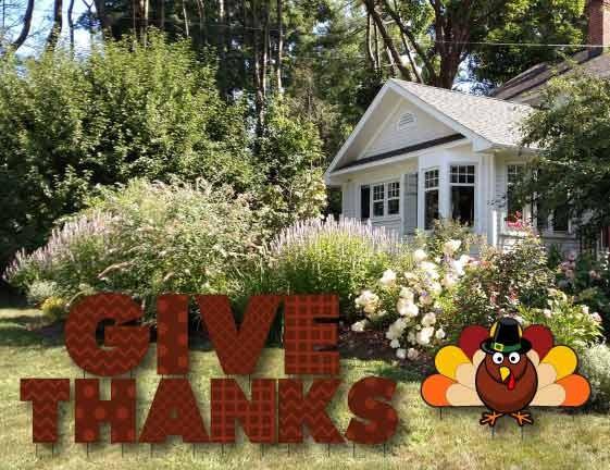 Give Thanks Thanksgiving Yard Card Letters