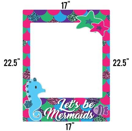 Glitter Mermaid Birthday Photo Booth Frame Prop - Image 2