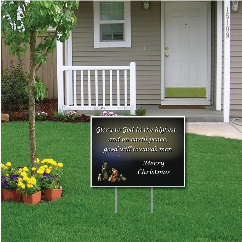 Glory to God in the Highest Christmas Lawn Sign | Pair of EZ Stakes Included