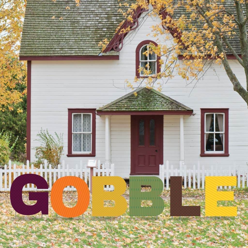 Gobble Thanksgiving Yard Card Letters - 6 piece set