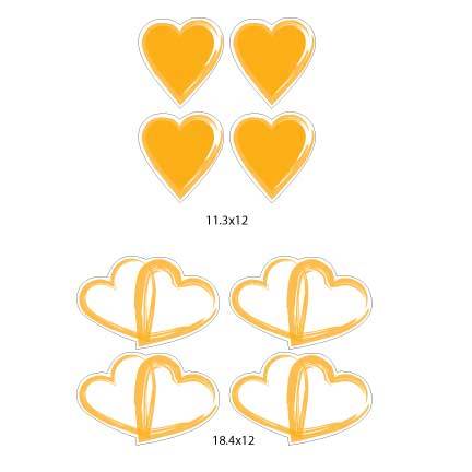 Gold Heart Pathway Decorations 8 piece set - Image 2