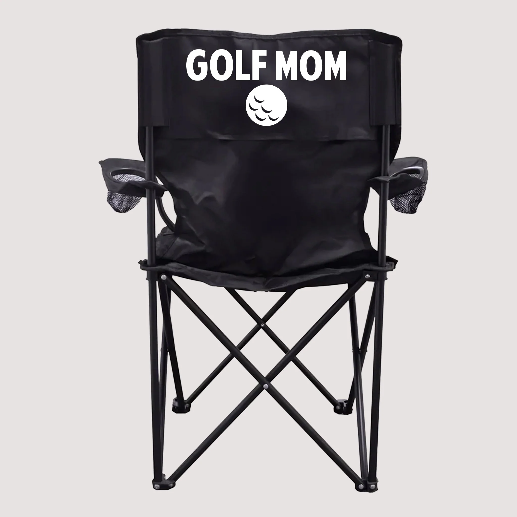 Golf Mom Black Folding Camping Chair