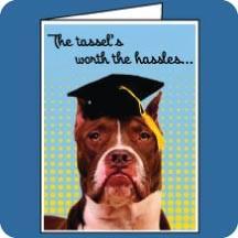 3' Giant Graduation Pitbull Greeting Card - Image 3