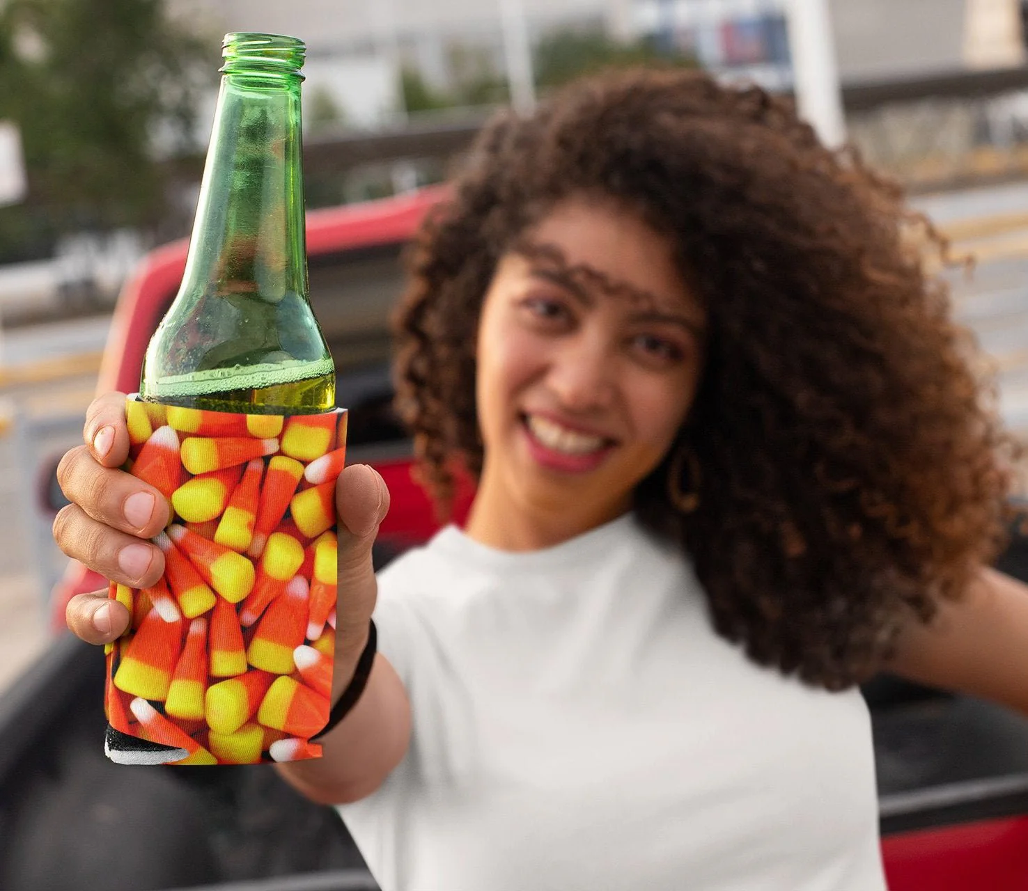 Halloween Candy Corn Can Cooler Set