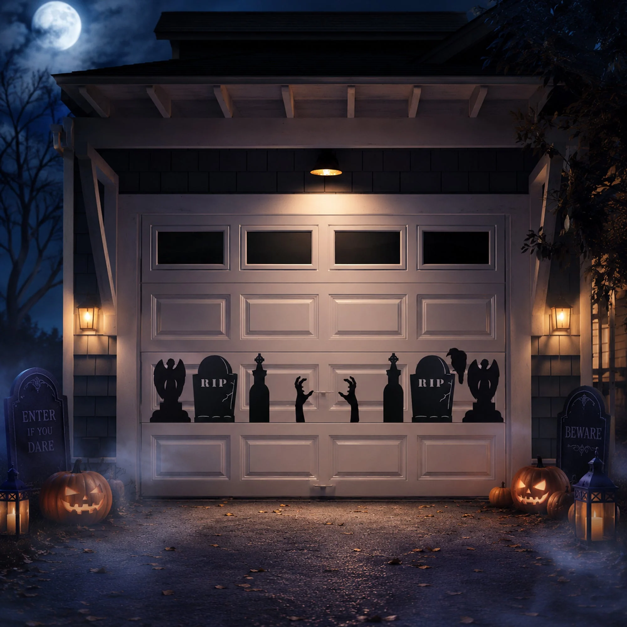 Cemetery Halloween Garage Door Magnets – 9 Piece Set - Image 2