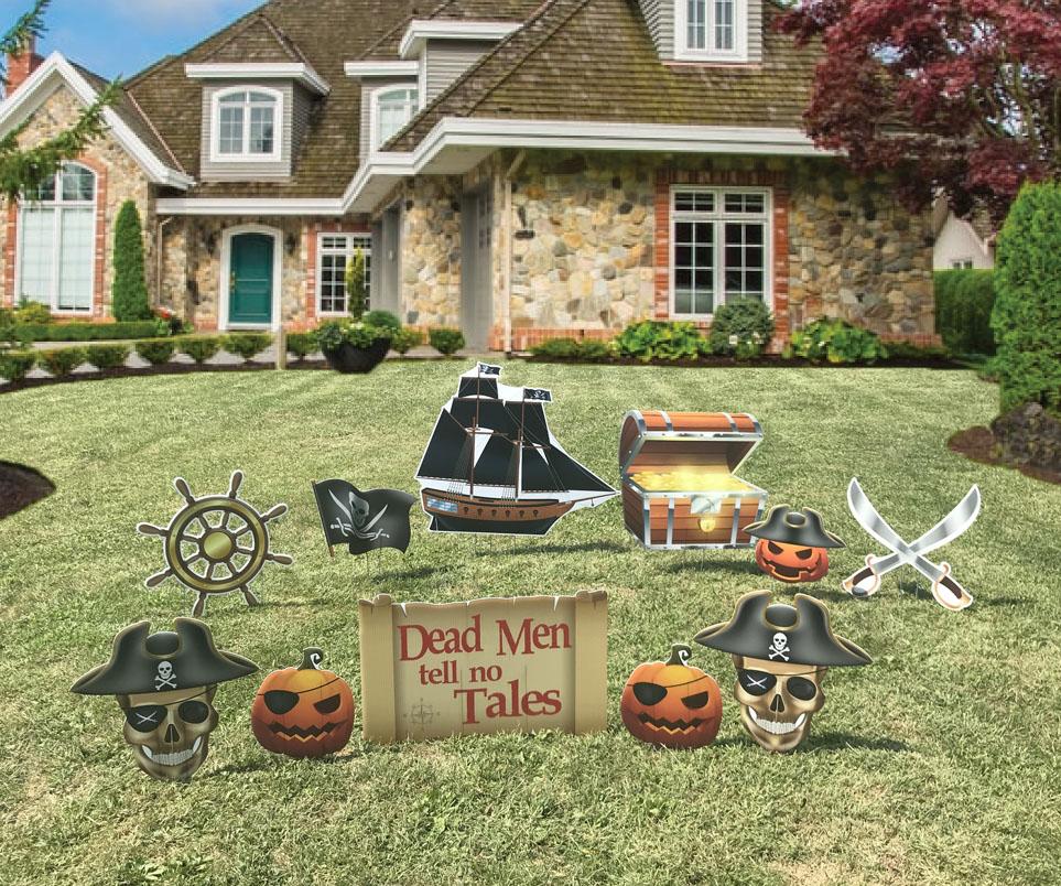 Halloween Pirate Yard Card Decoration