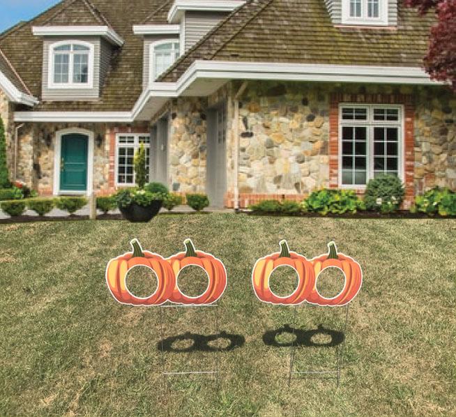 Halloween Pumpkins Photo Prop Cut Out Yard Card