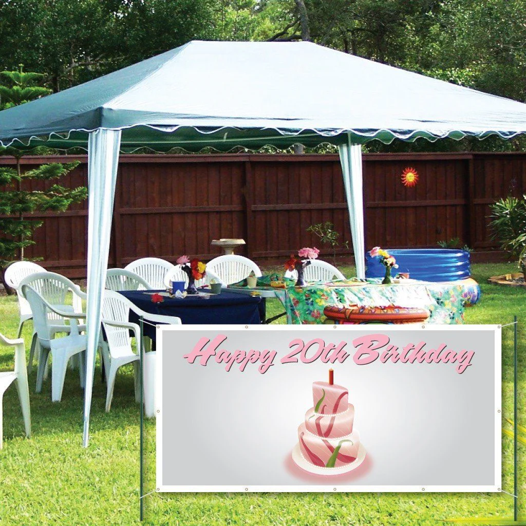 Happy Birthday Cake Vinyl Banner
