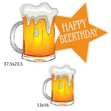 Happy Beerthday Birthday Yard Cards 14 piece sign - Image 2