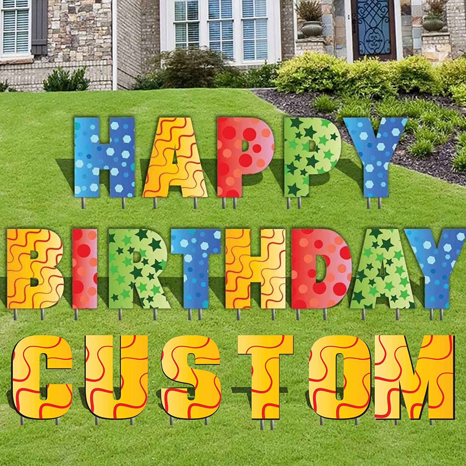 Custom Happy Birthday Confetti Colored Letters Yard Decoration Set - Image 6