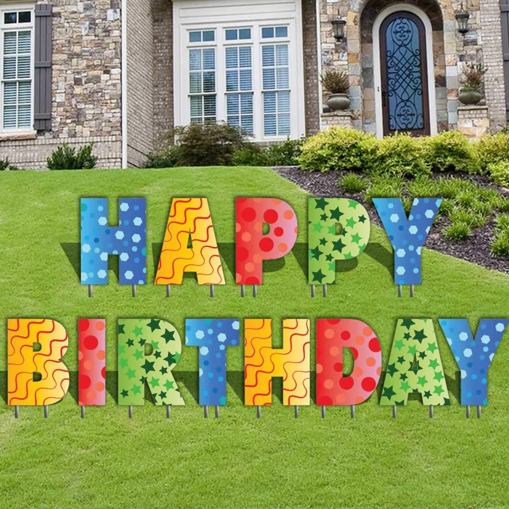 Happy Birthday Letters Yard Card Set