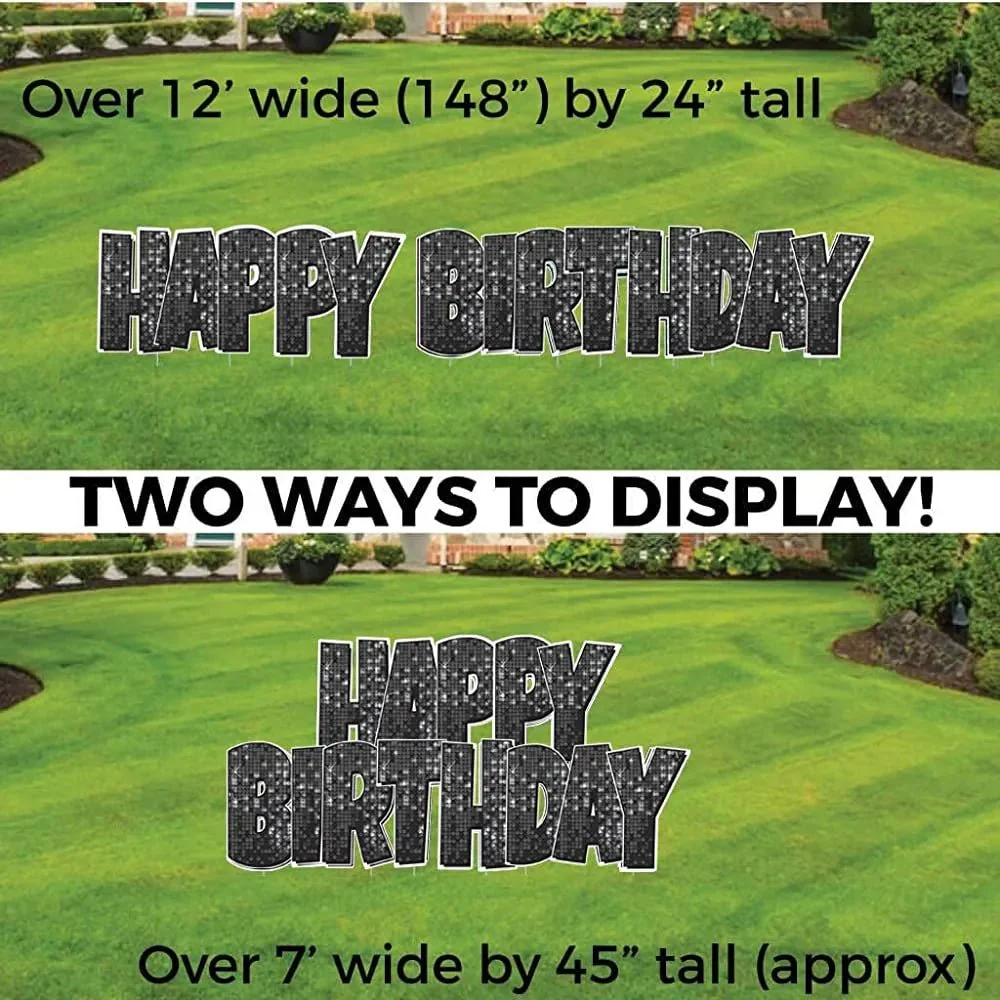 Happy Birthday Quick Set | Luckiest Guy Font | 24" Disco Sparkle | 5 pc Set - Image 10