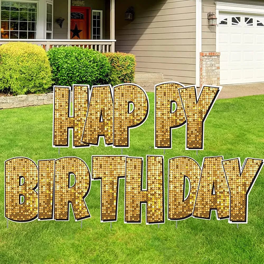 Happy Birthday Quick Set | Luckiest Guy Font | 24" Disco Sparkle | 5 pc Set - Image 13