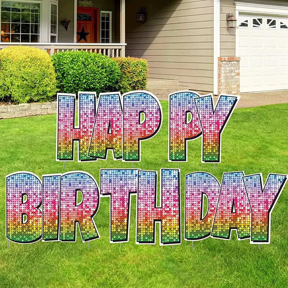 Happy Birthday Quick Set | Luckiest Guy Font | 24" Disco Sparkle | 5 pc Set - Image 21