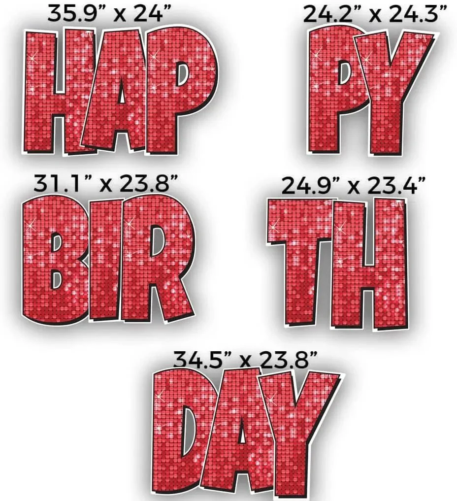 Happy Birthday Quick Set | Luckiest Guy Font | 24" Disco Sparkle | 5 pc Set - Image 4