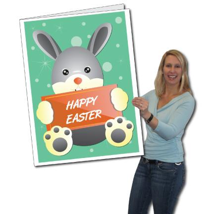 2'x3' Giant Happy Easter Bunny Greeting Card