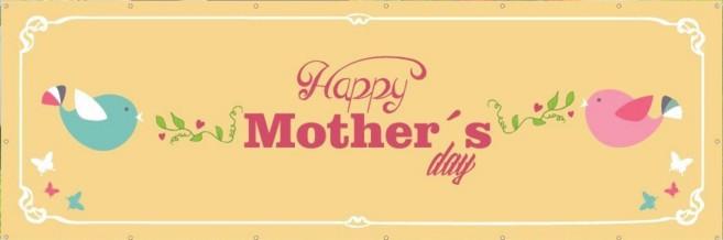 Happy Mother's Day 2'x6' Peach Vinyl Banner - Image 2