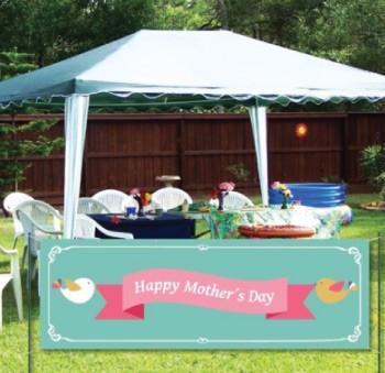 Happy Mother's Day 2'x6' Teal Vinyl Banner
